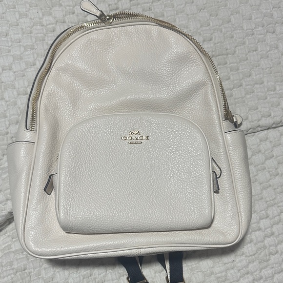 Coach Cream Leather Backpack - Picture 1 of 7